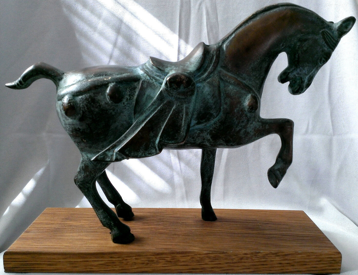 Vintage Decorative Brass Horse Statue Figure Art Sculpture Verde Bronze Finish