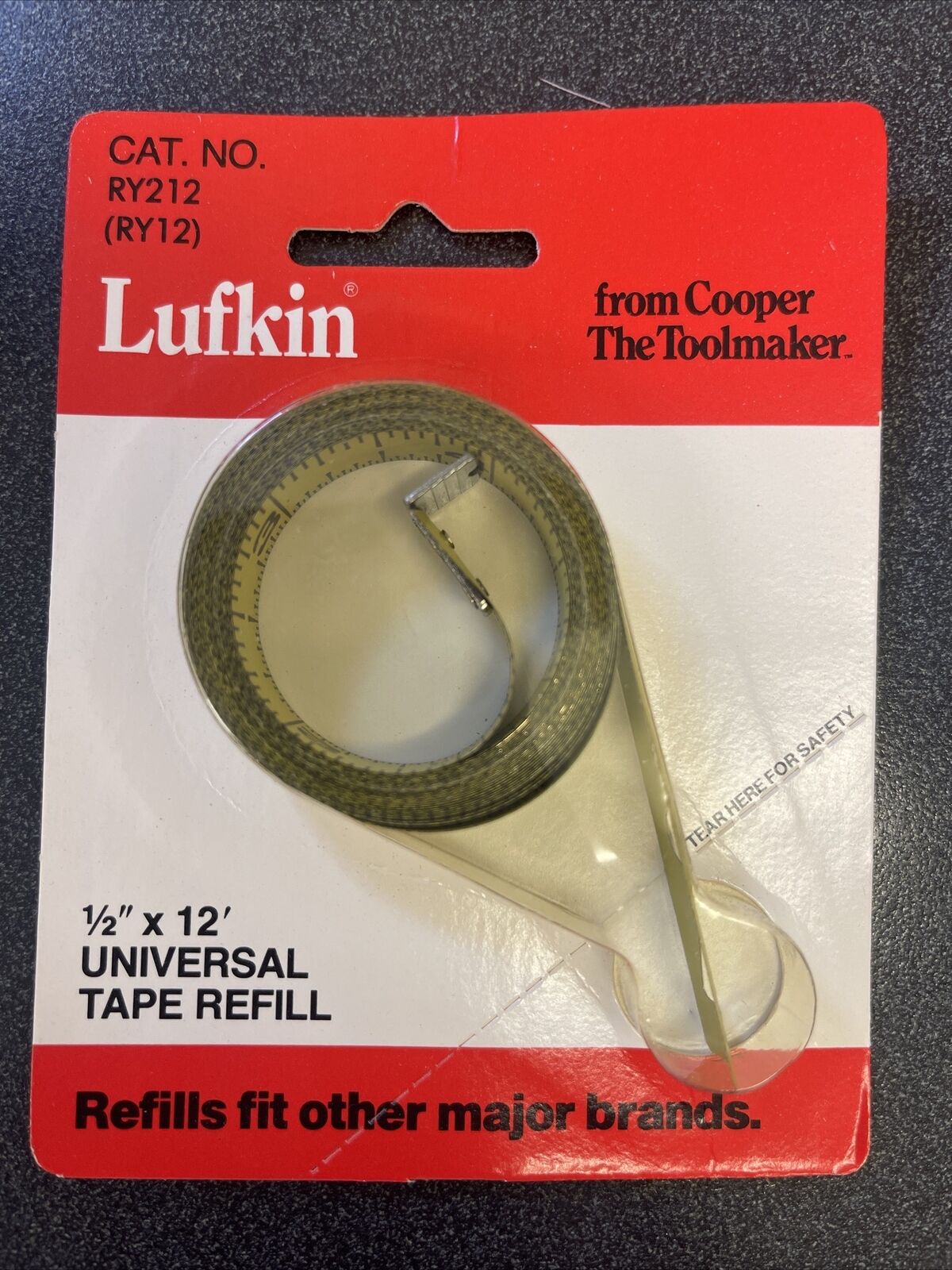 Lufkin tape measure replacement 1/2” X 12’ Universal Cat No. RY212