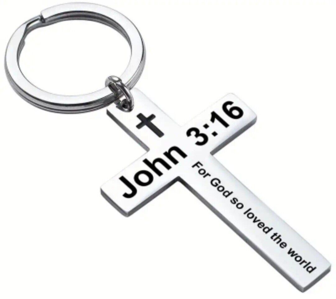 John 3:16 Cross Keychain