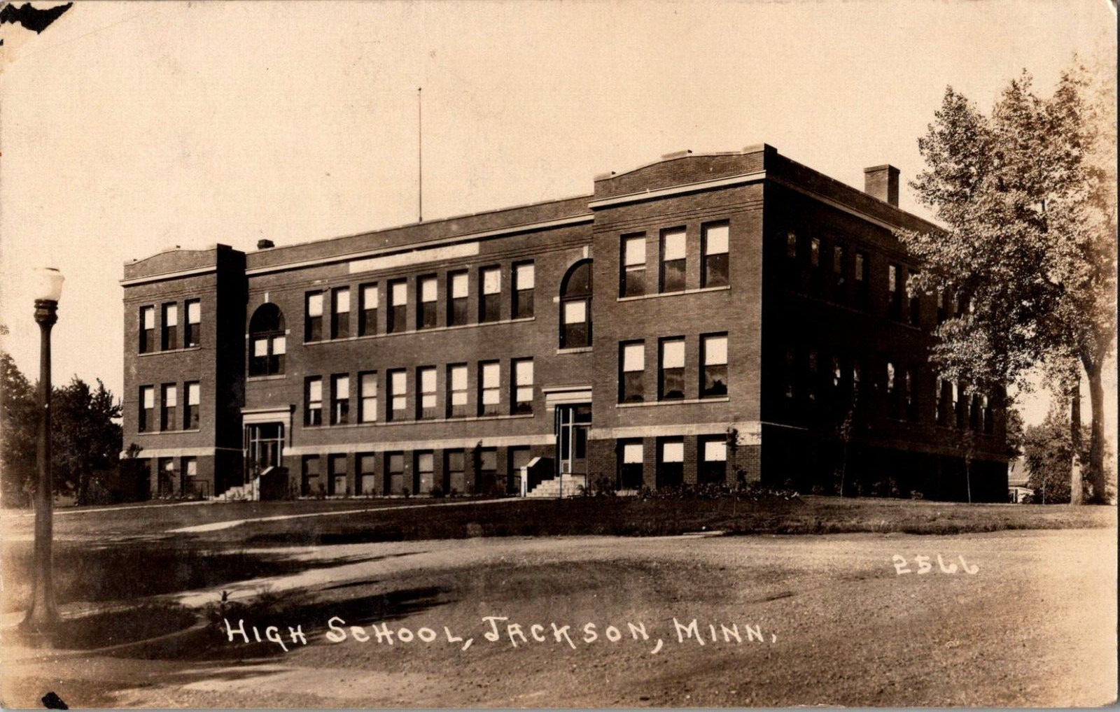 Postcard High School Jackson Minnesota RPPC Unposted