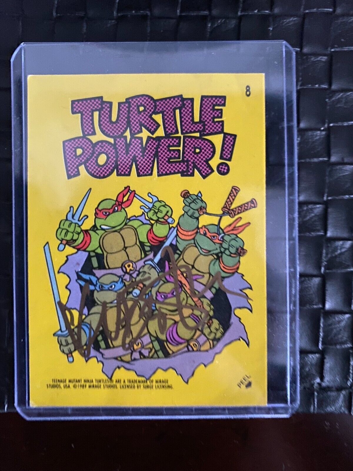 1989 Topps Teenage Mutant Ninja Turtles Sticker #8 SIGNED by Kevin Eastman