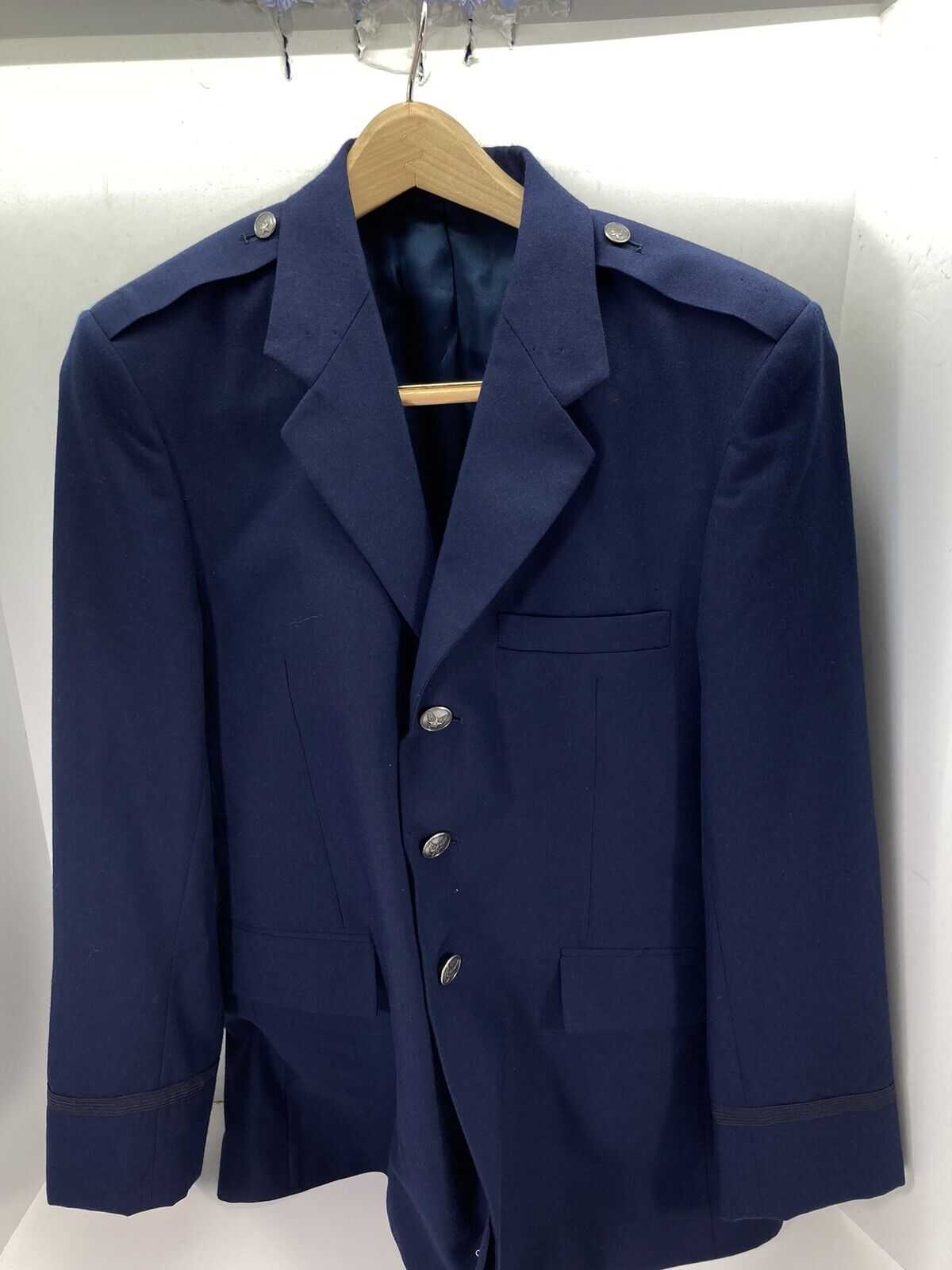 USAF Air Force Officer Service Dress Coat Jacket Men 41L Blue 3 Button Uniform
