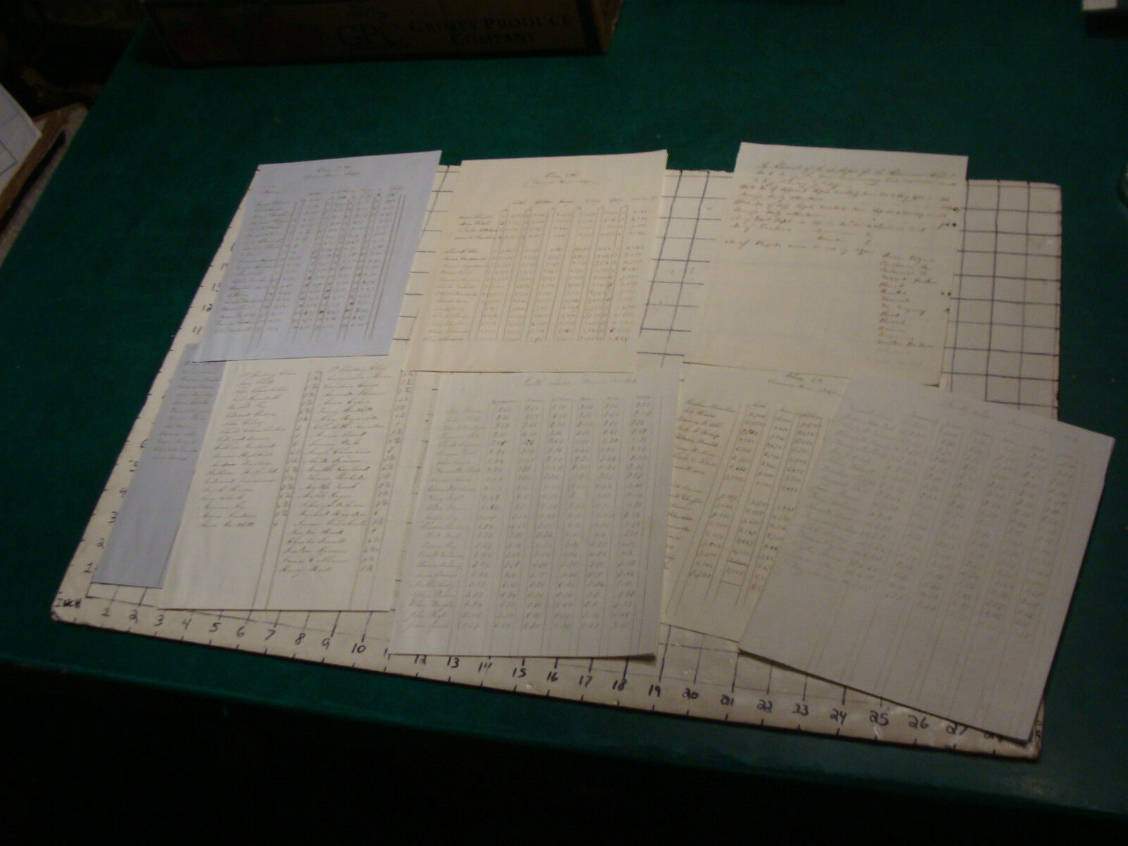 Original SPRINGFIELD MA. 8 pages of childrens grades, 1849 hand written pages