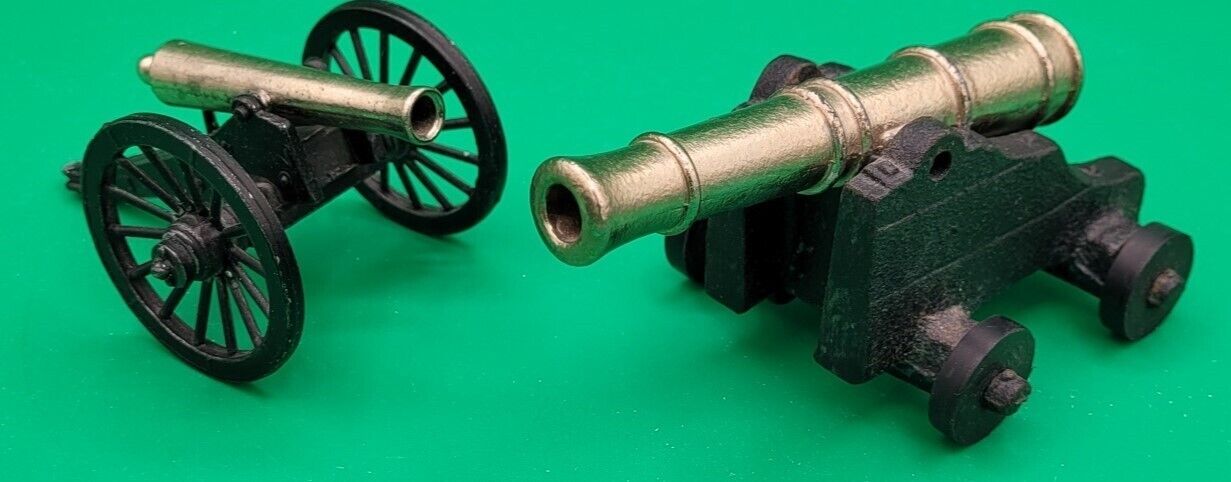 TWO Vintage PENNCRAFT CANNONS - Cast Iron 211C Model + CW 6 lb - ONE LOW PRICE