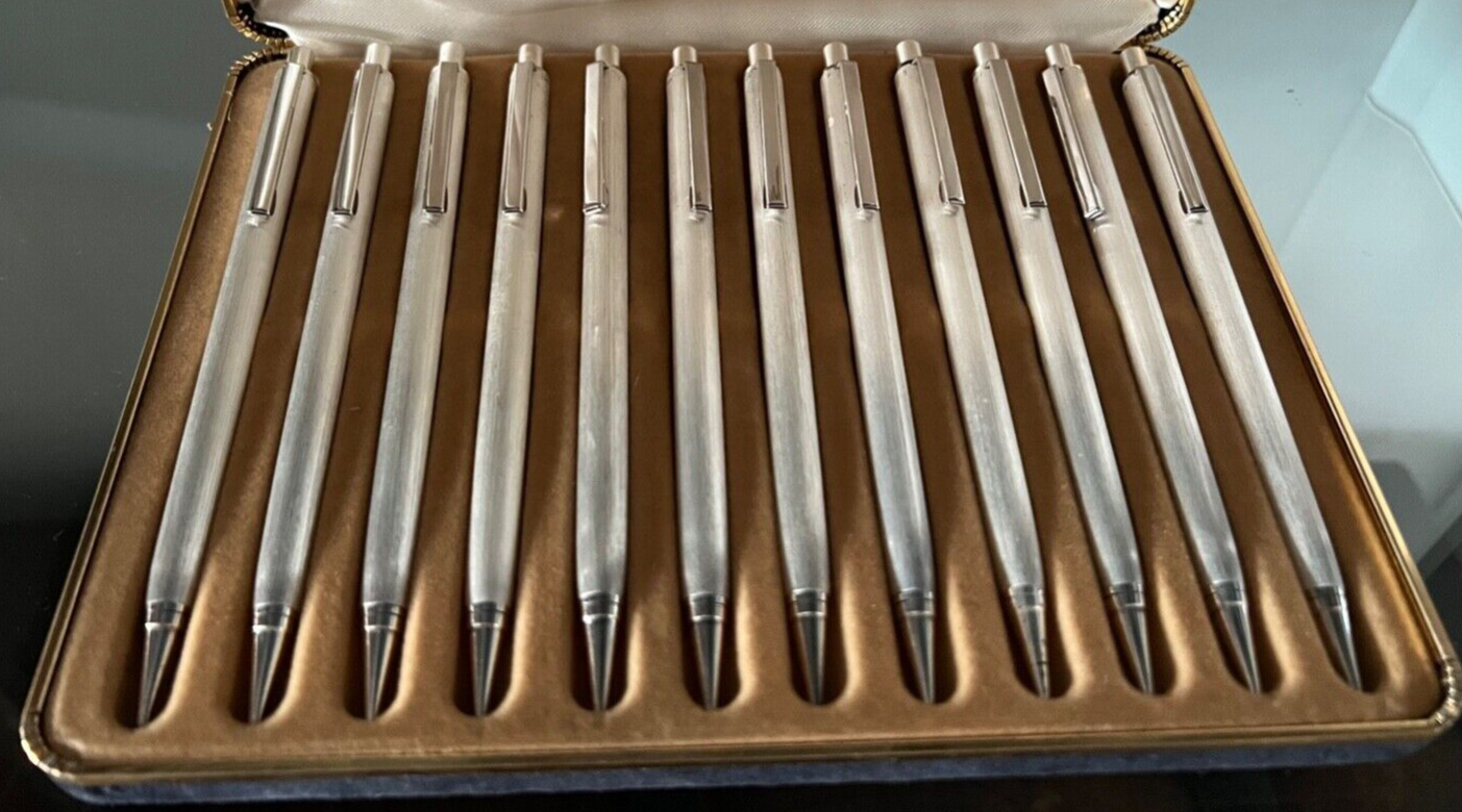 Rotring Mechanical Pencil Metal Satin Trim Polished Mine 0,5 Pencils 12 Pieces