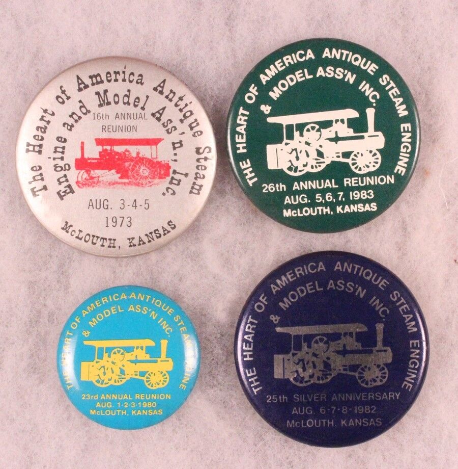 Antique Tracker - Engine Show Badges, McLouth, KS 1970/80's (4 pieces)