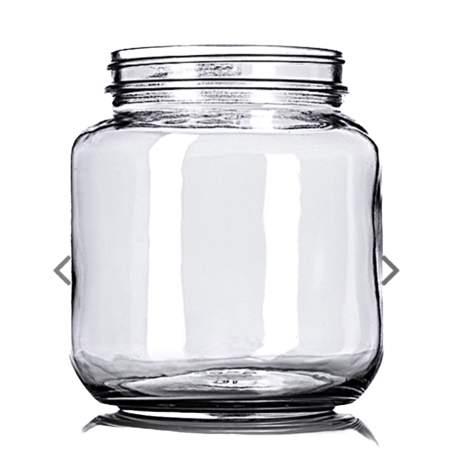 1/2 Gallon (64oz) Glass Jar w/white Plastic Lid - 6 Pack