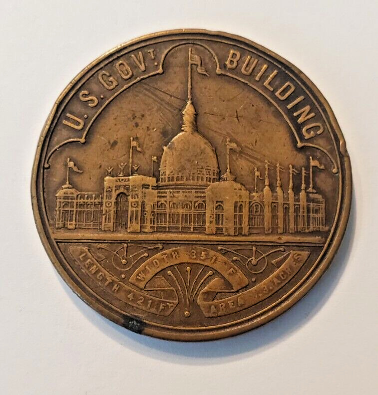 WORLD’S COLUMBIAN EXPOSITION CHICAGO 1893 Medal Token Coin GOVERNMENT BUILDING