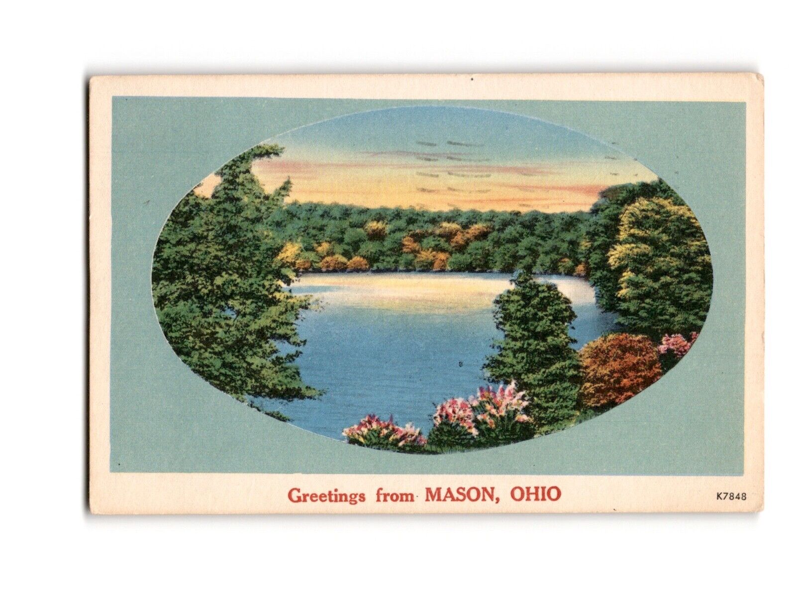 Greetings from MASON, OHIO Vintage Postcard 1956 Posted