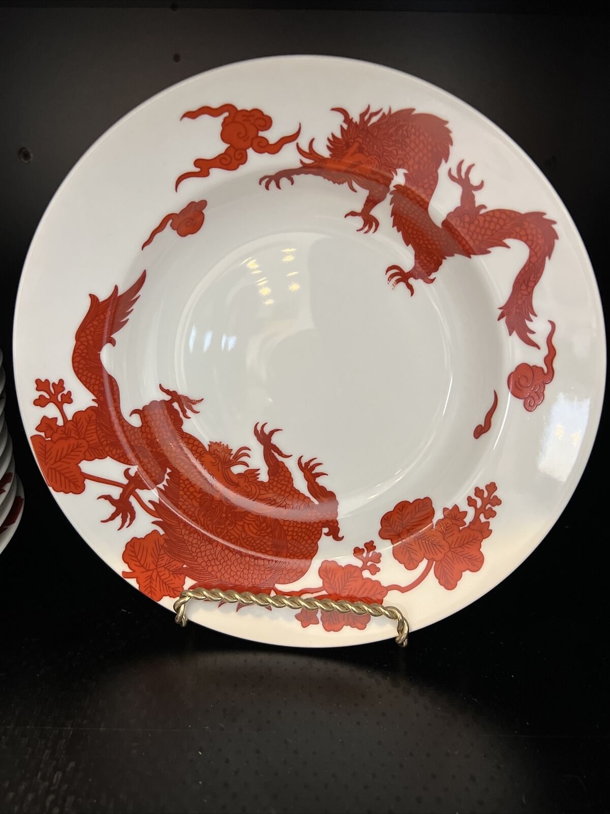 fitz and floyd Bowls Red Temple Dragon