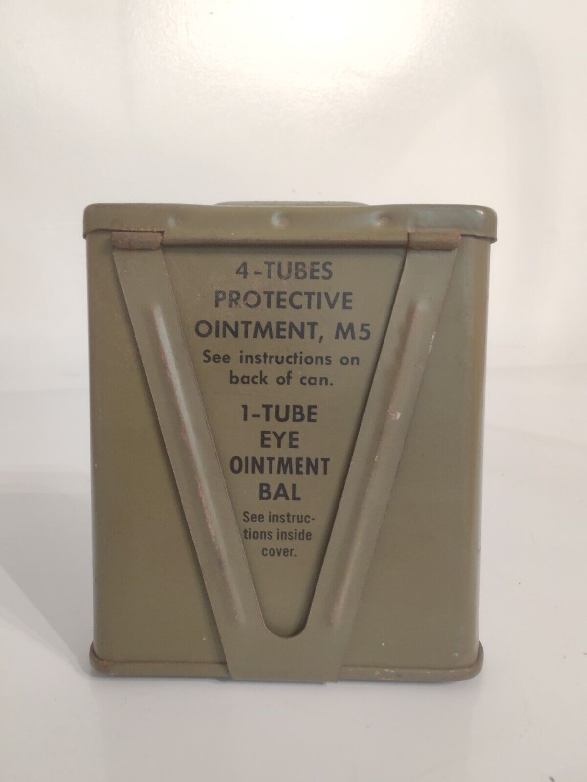 WWII 2 M5 Protective Ointment Tin w/Hinged Lid US Military Personal Field Gear