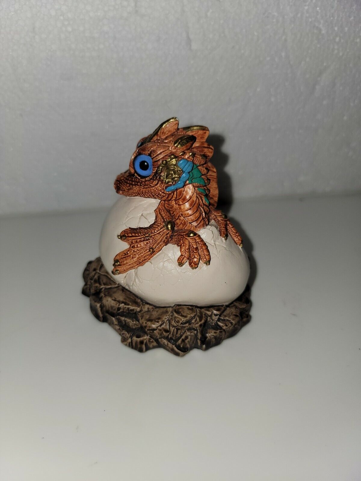 Windstone Editions ~ 1984 ~ Brown Hatching Baby Dragon Figurine ~ Pena ~ 3 1/4\