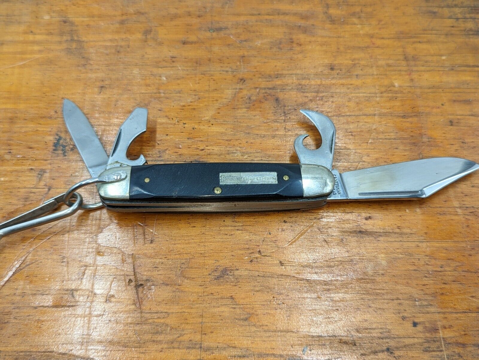 VINTAGE SEARS CRAFTSMAN USA 95043 Vintage Scout Camping Pocket Knife Folding