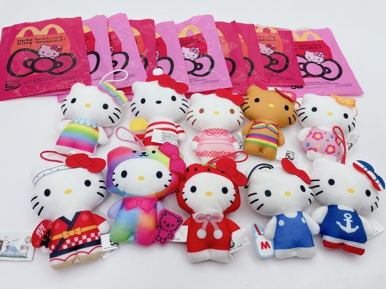Mcdonald's Happy Meal Hello Kitty 50Th Anniversary 10 Types Plush Set