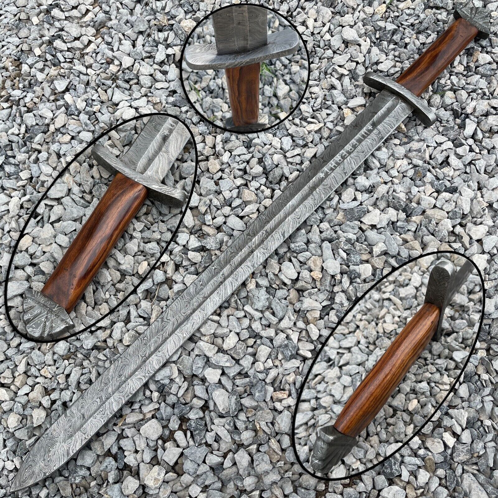 Custom Handmade Damascus Steel Vikings Sword, Sharp blade sword, battle ready
