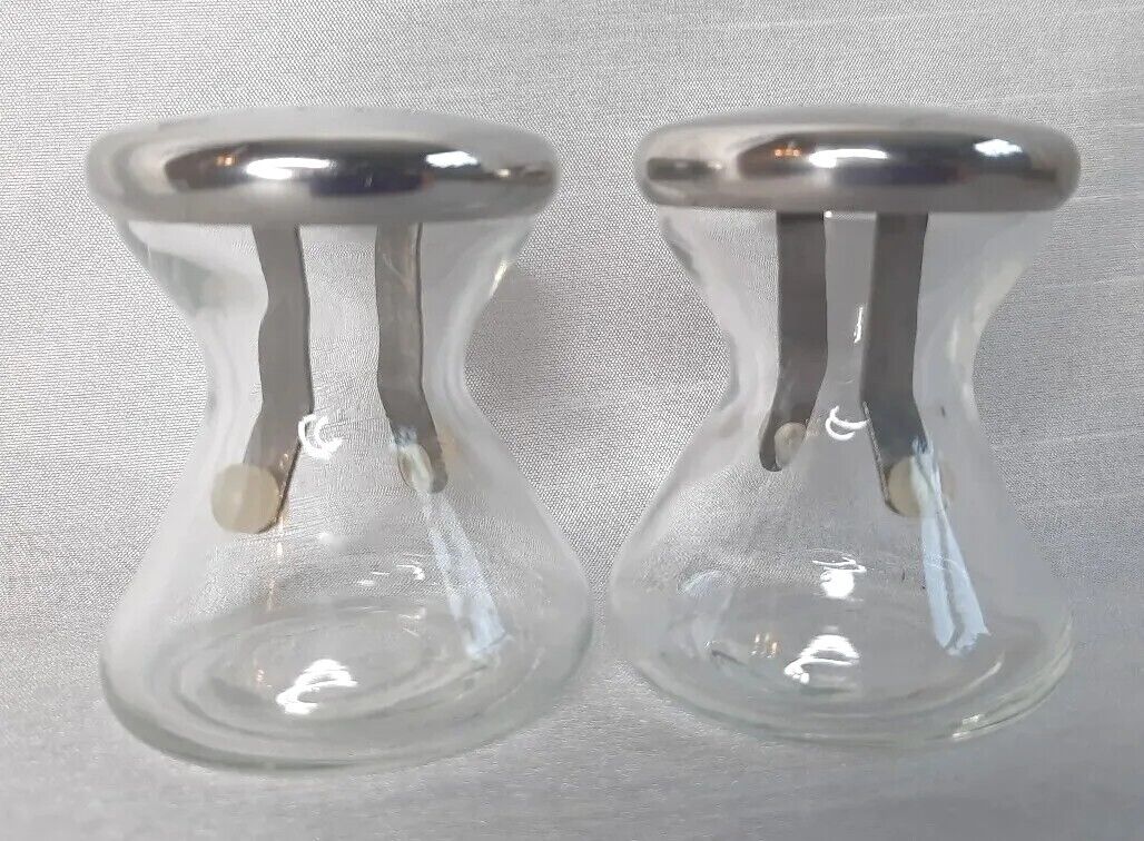 Mid-Century Nelson Cornelius Hourglass Bauhaus Salt & Pepper Shakers Set EUC