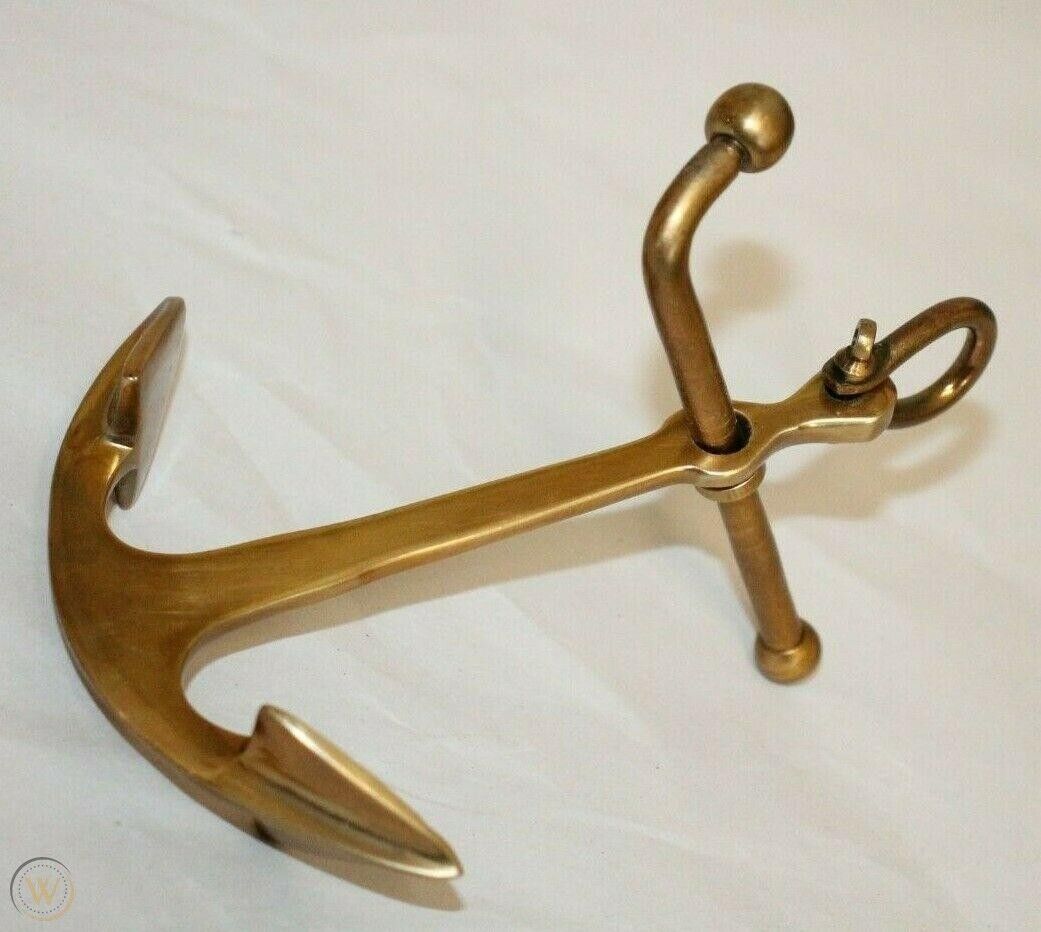 ANTIQUE VINTAGE STYLE SOLID BRASS ANCHOR PAPER WEIGHT BEACH NAUTICAL DECOR BOAT