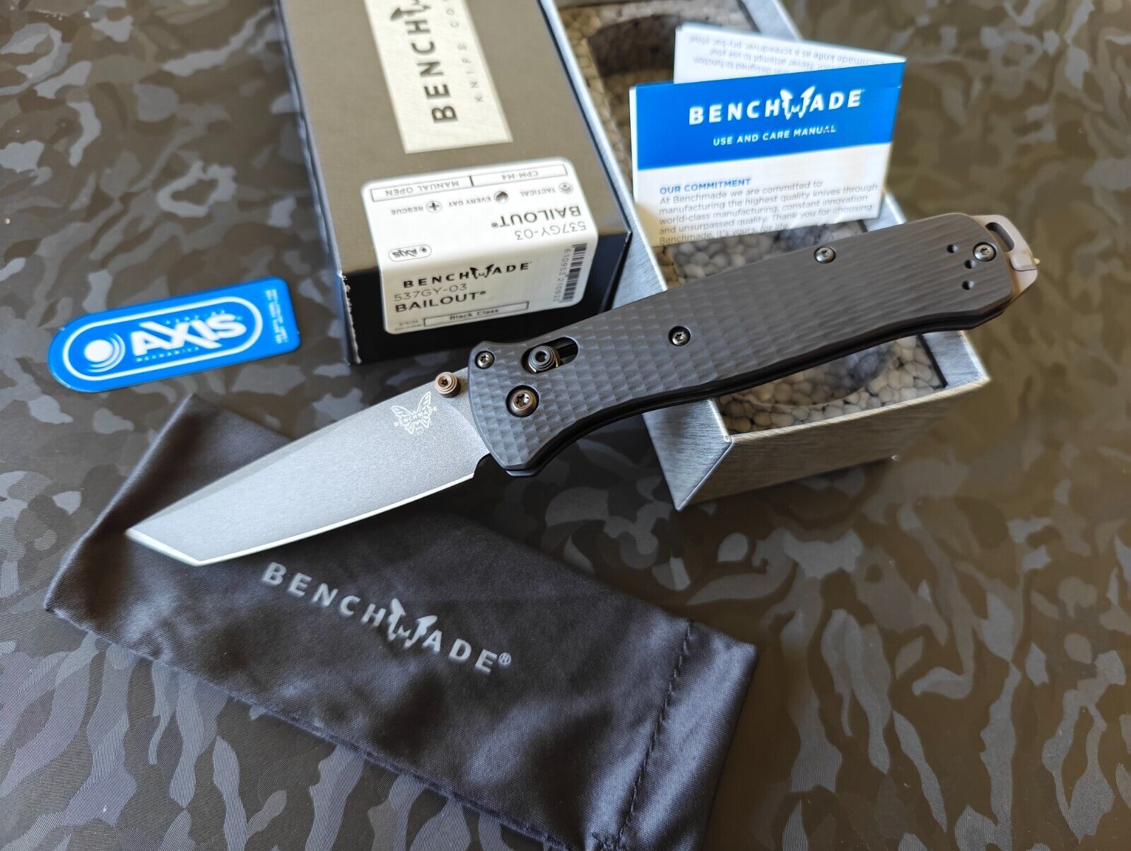 Benchmade 537GY-03 Bailout® CPM-M4 Black Aluminum(Factory Sealed New Stock)