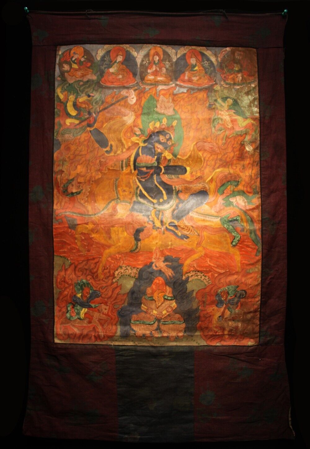 Wonderful Rare Vintage Tibet Tibetan Old Buddhist Palden Lhamo Thangka Tangka