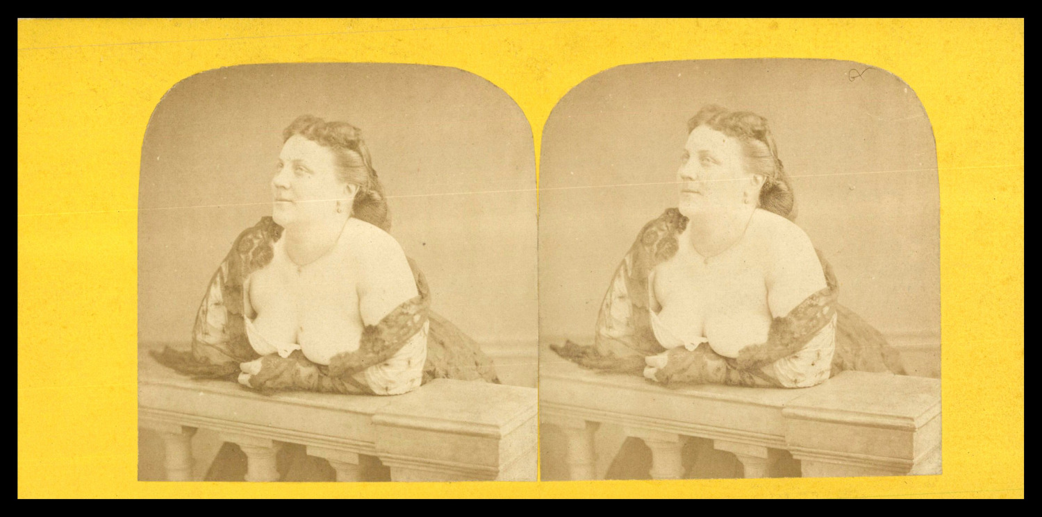 Women in the Neckline, ca.1890, Stereo Vintage Stereo Print, D'e Print
