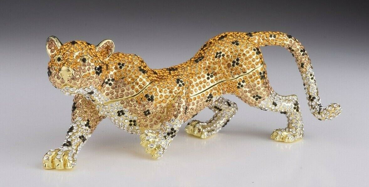 Large Jaguar LIMITED EDITION trinket box  Keren Kopal & Austrian crystals 