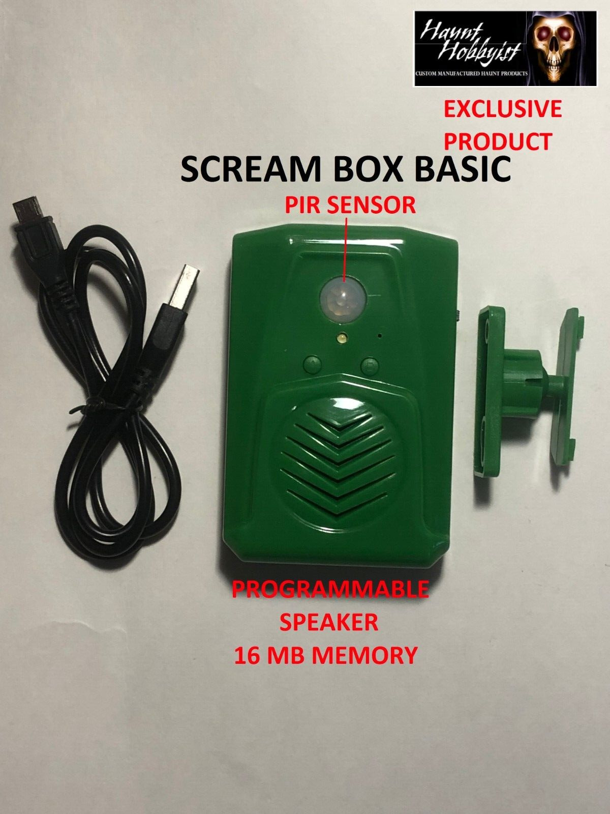 SCREAM BOX BASIC Halloween 2024 PIR Sensor Programmable Speaker MEMORY (7 min)