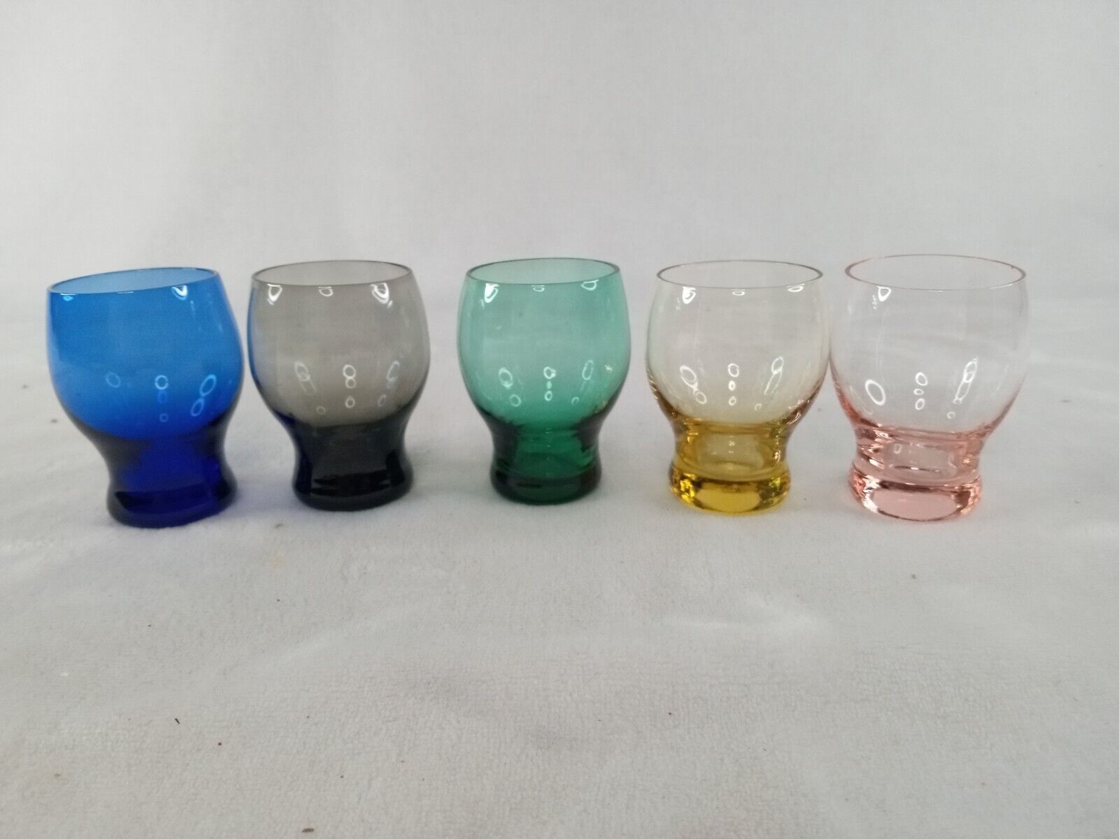 Vintage multi Color Glass Shot Glasses Set