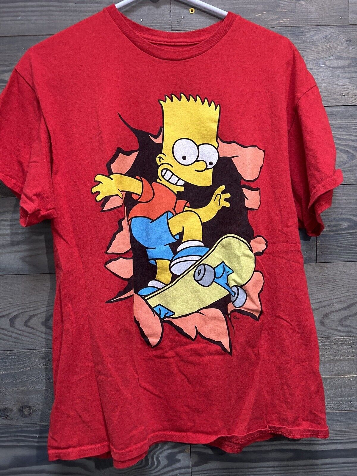 NOS The Simpsons T-Shirt Men’s L Bart Skateboarding Cartoon Matt Groening Funny