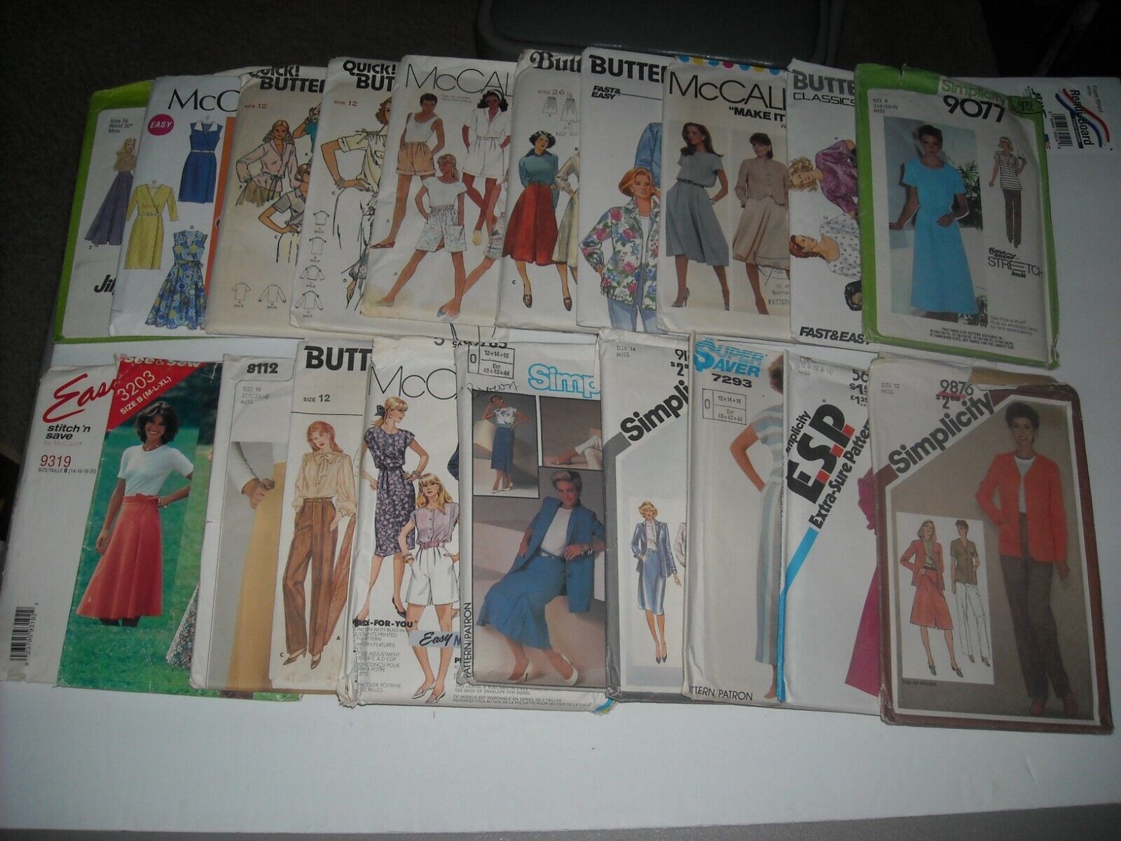 Sewing Patterns Lot Of 20 1970s 80s + Simplicity McCall's ESP Butterick USED