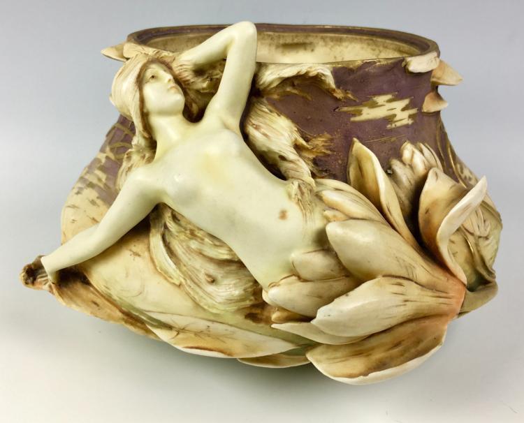 Amphora Art Nouveau Vase with Emerging Nude Lot 117
