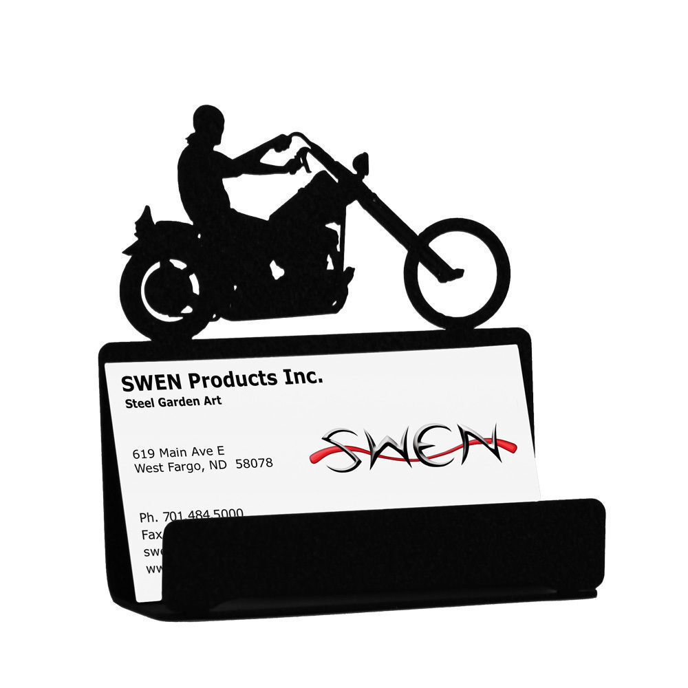 SWEN Products MOTORCYCLE EASY RIDER Black Metal Business Card Holder