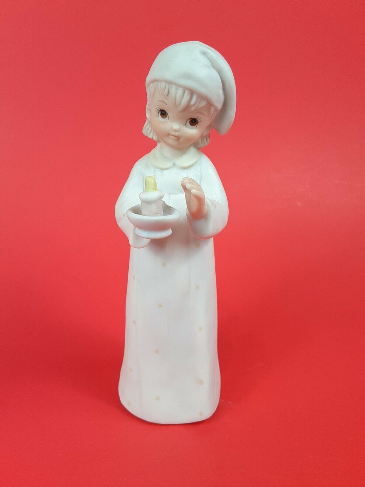 Evening Prayer  Gown Bed Time Vintage 80s Figurine Lefton 03851 Porcelain