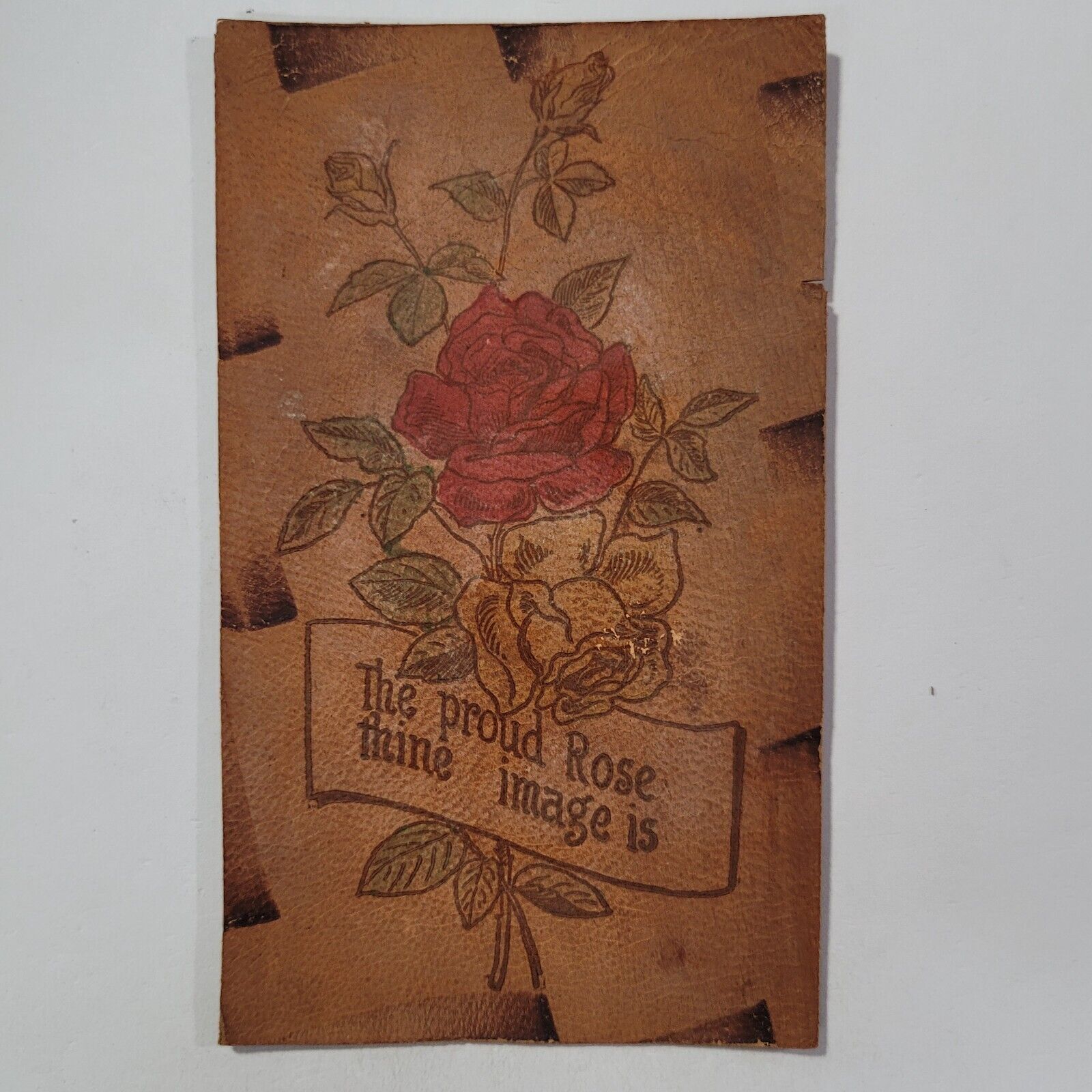 The Proud Rose Thine Image Is Vintage Leather Postcard Post Card