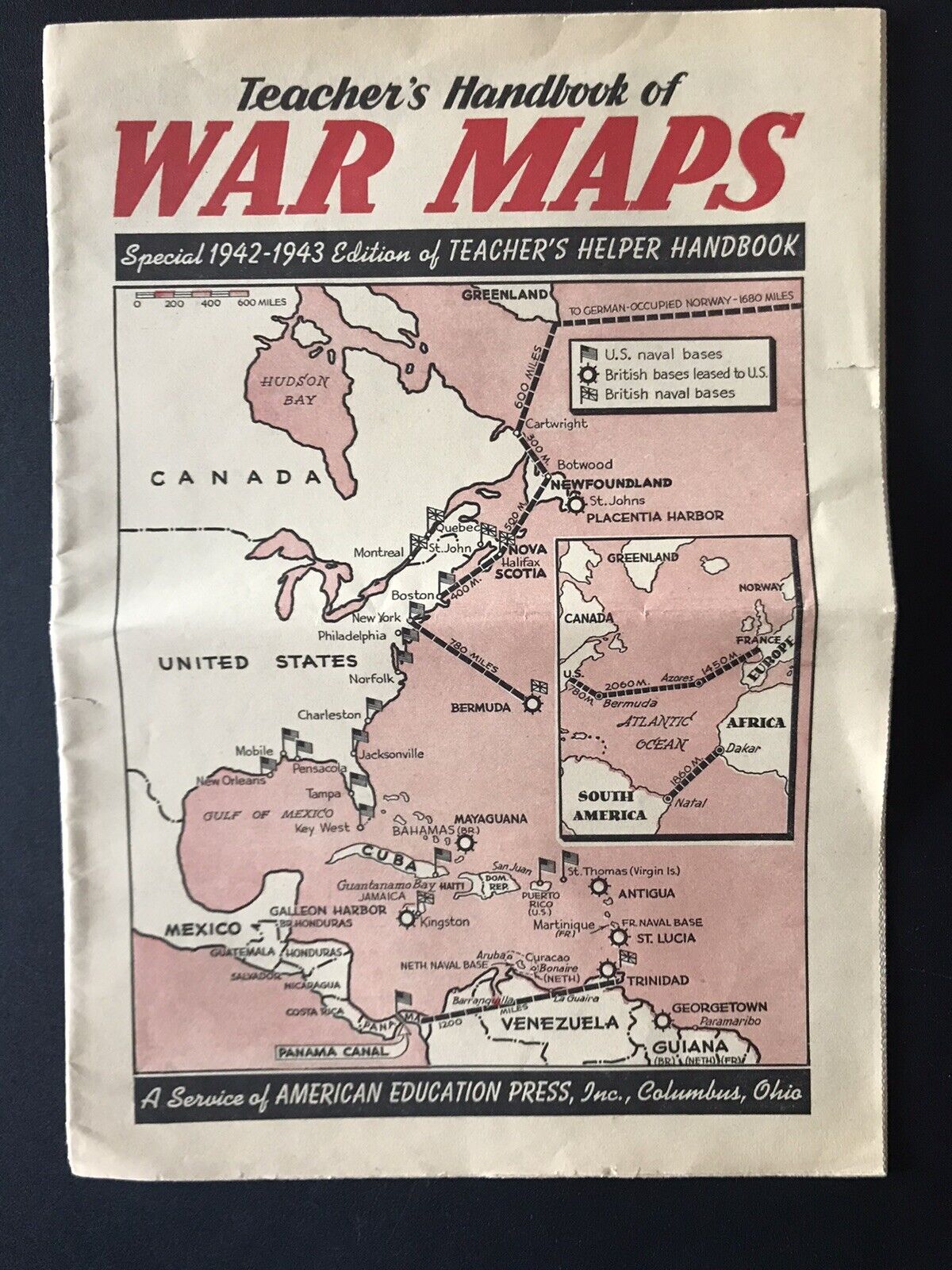 1942-1943 Special Edition “Teacher’s Handbook Of WAR MAPS”