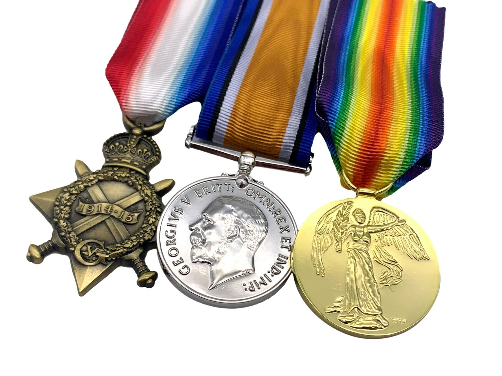 WW1 Medal Trio, 1914/15 Star, British War And Victory Medals, Full Size Replicas