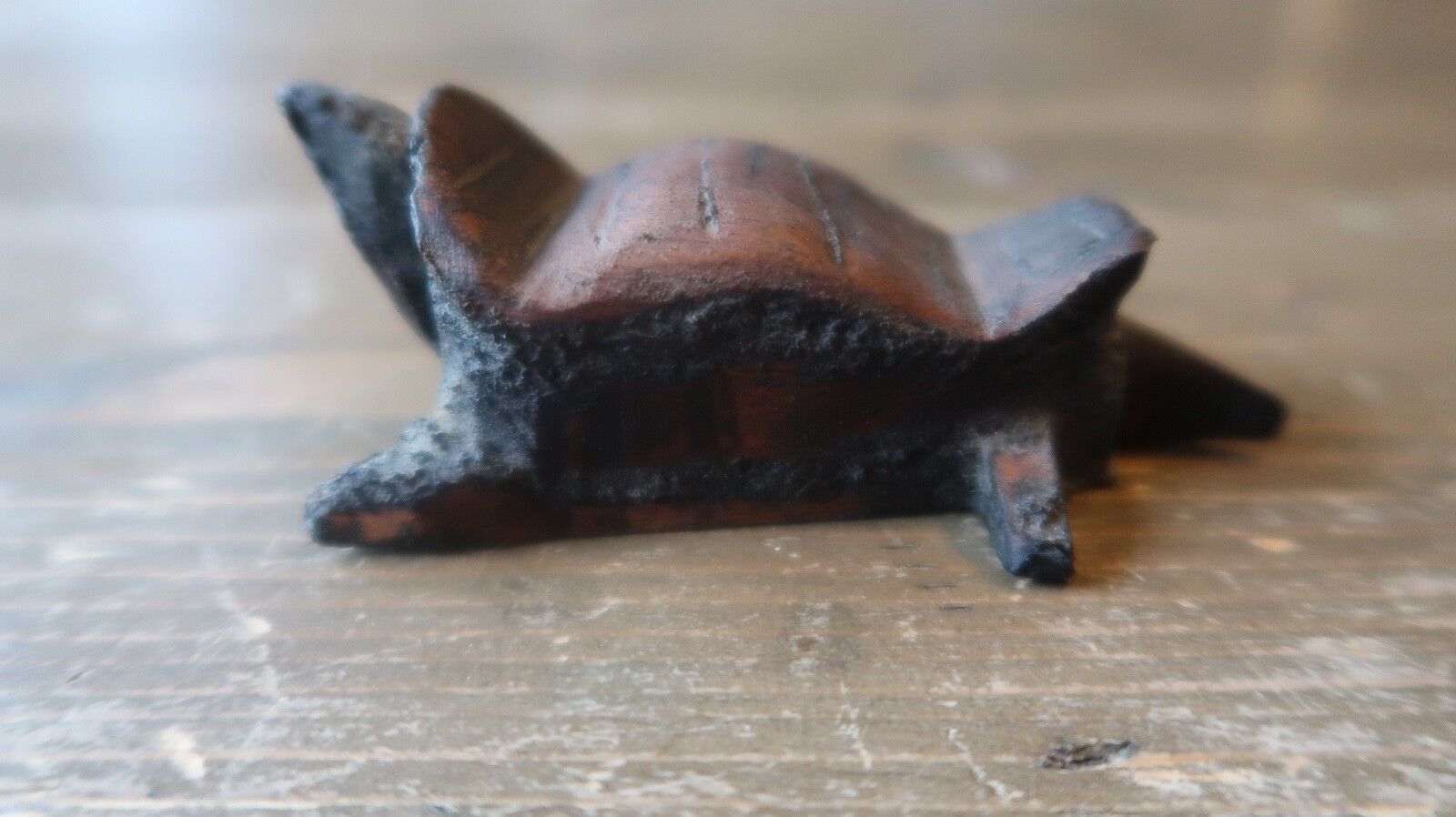 Antique Wood Carved Snapping Turtle Figure 4\