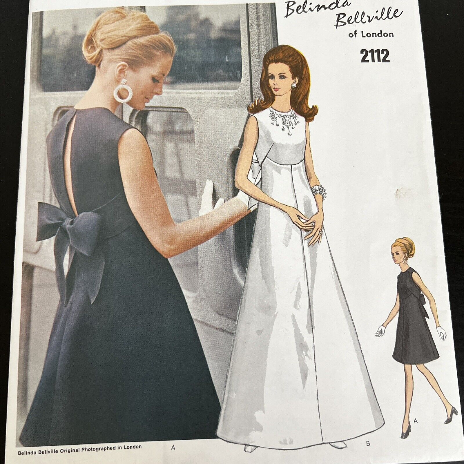 Vintage 1960s Vogue 2112 Mod Belinda Belleville Dress Sewing Pattern 12 UNCUT
