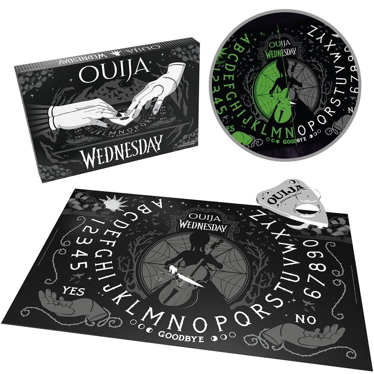 WEDNESDAY • Ouija Board Game  Bundle w/Free Wednesday Funko Pop • Ships Free