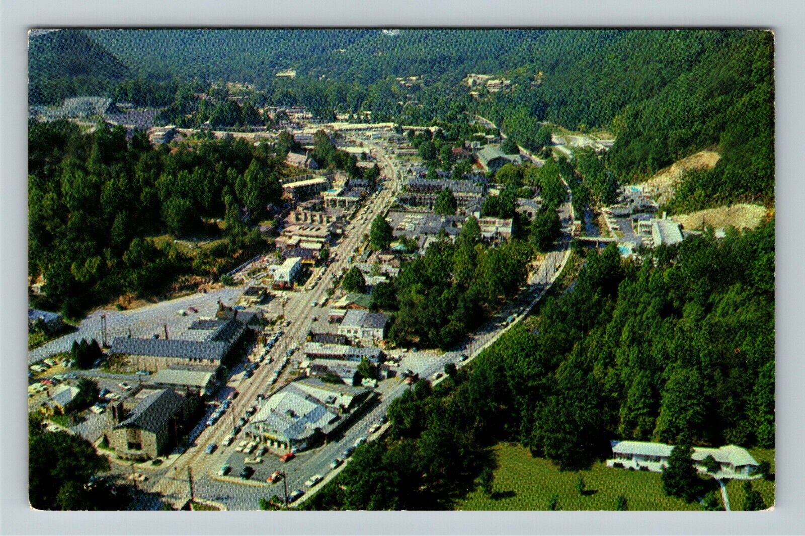 Gatlinburg TN-Tennessee, Aerial View Entrance, Great Smoky, Vintage Postcard