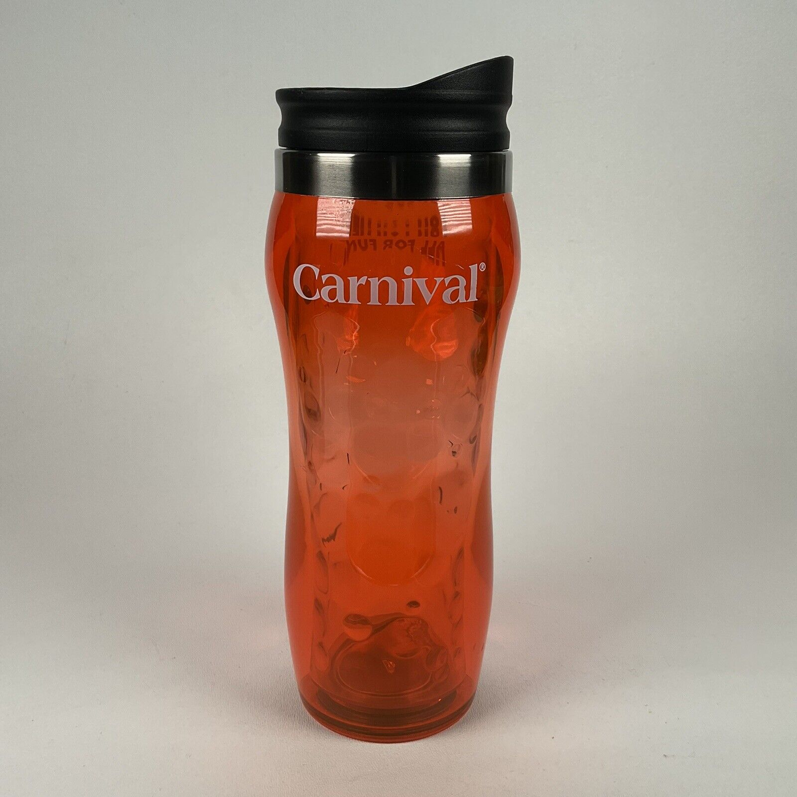 Carnival Cruise Lines Insulated Tumbler Cup with Lid Orange 14 Oz