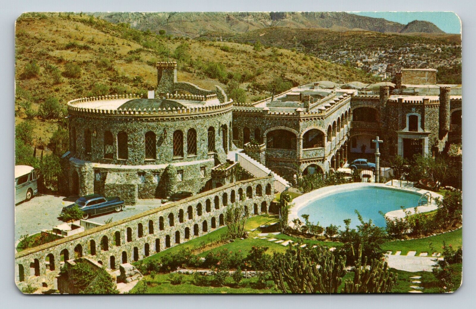 Guanajuato Gto Mexico Partial View Santa Cecilia Castle VINTAGE Postcard