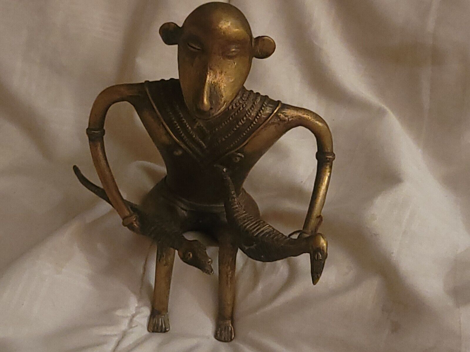 Antique Bronze Tribal statue monkey man Old antique tribal figurine c/a 1900's#2