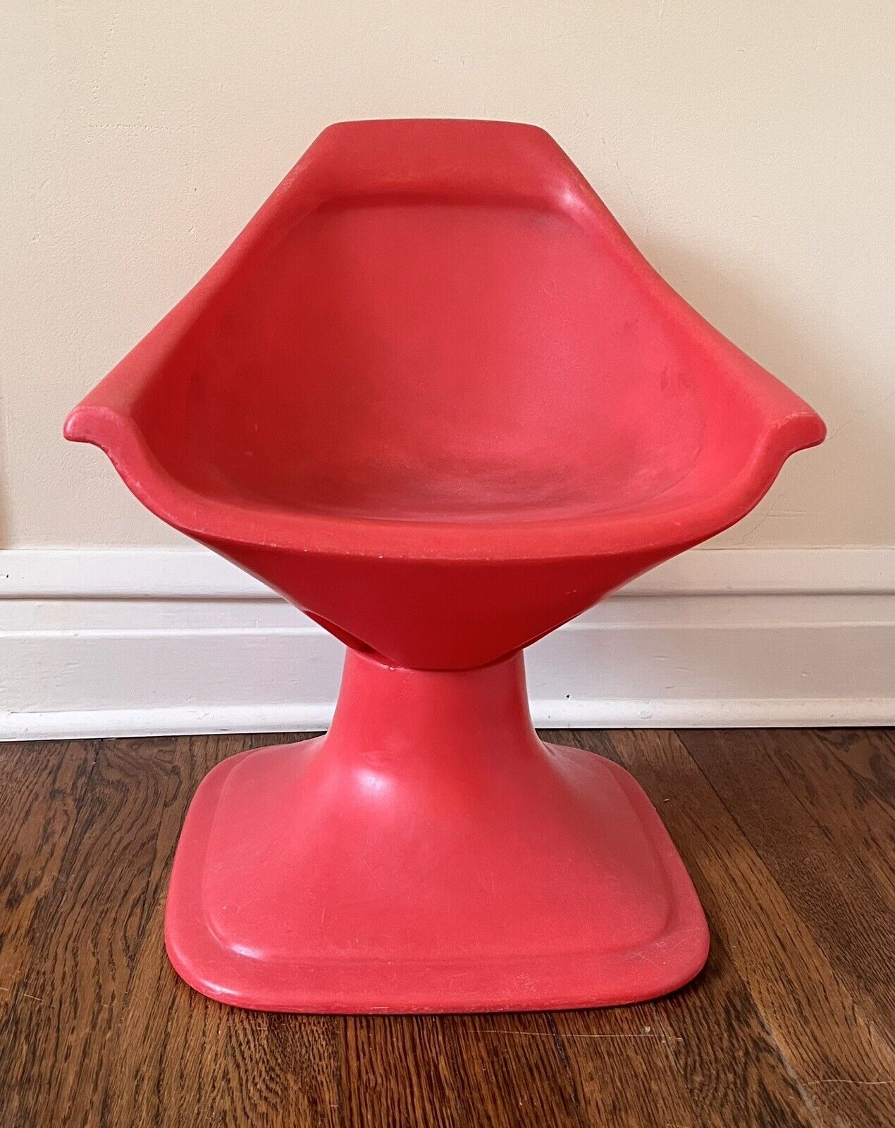Vintage Mod Century SWIVIT Child\'s Red Chair Moulded Plastic Swivel Mod