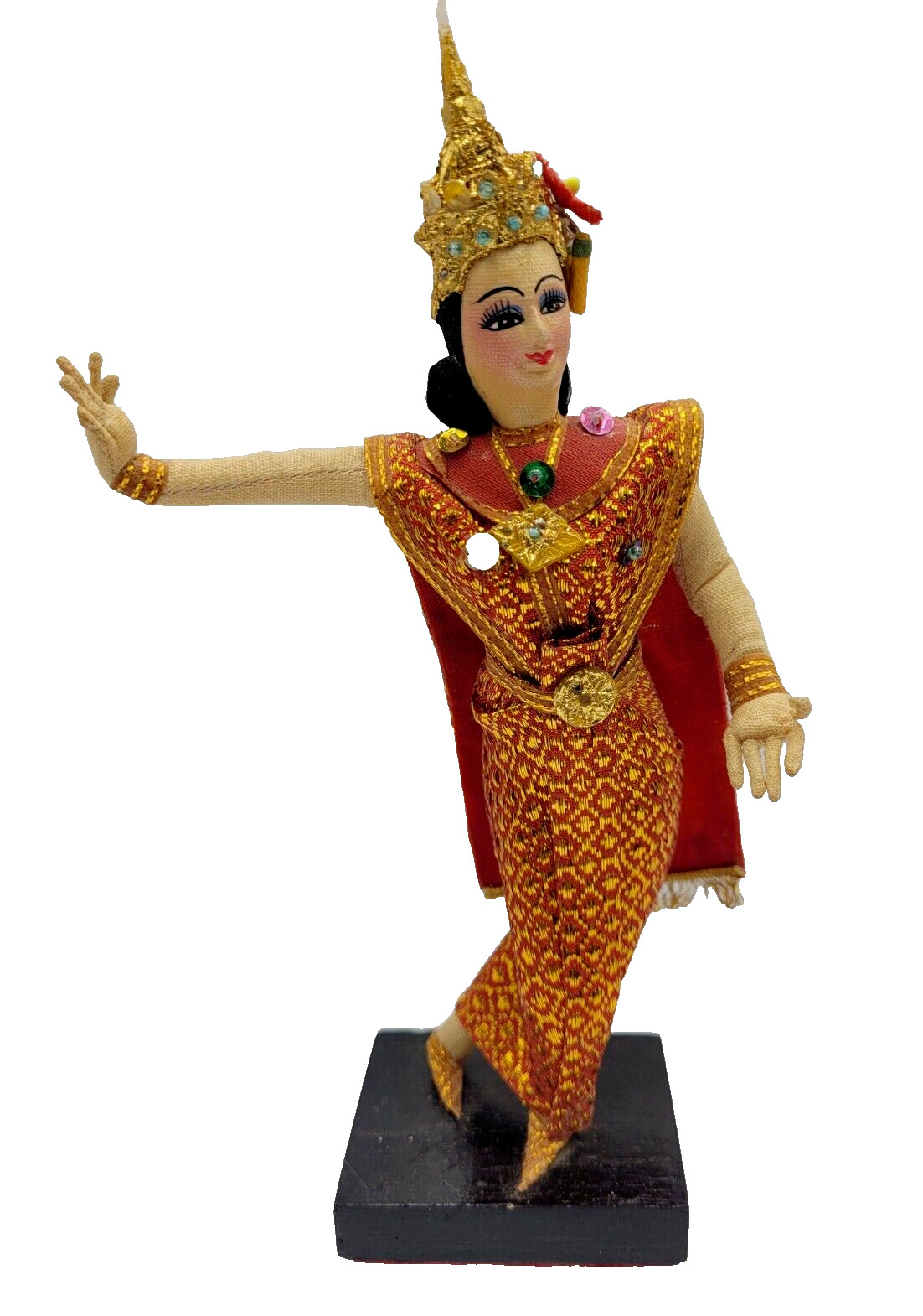 Bangkok Thailand Vintage 7in Tall Handmade Dancing Free Standing  Figurine Doll