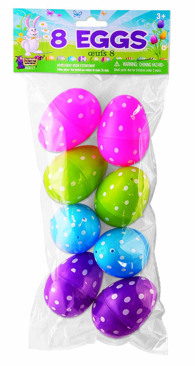 Polka-Dot Plastic Easter Eggs | Pack of 8