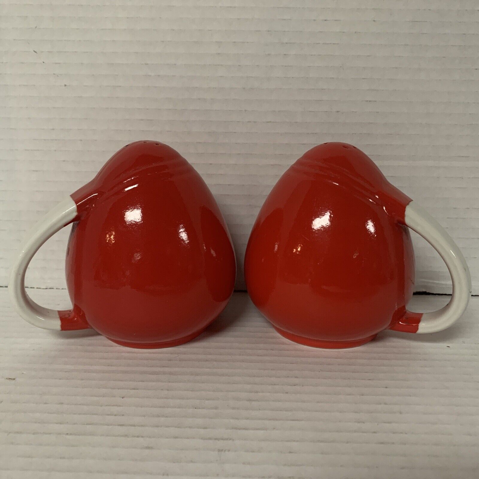 Vintage Hall China Salt & Pepper Set 1040s Chinese Red Large No Stoppers