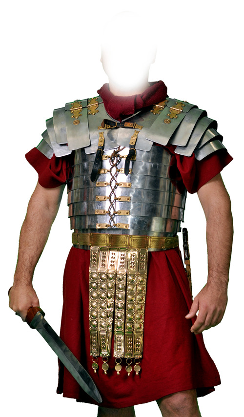 Medieval Roman Lorica Segmentata Pate with Roman Belt Chest Armour