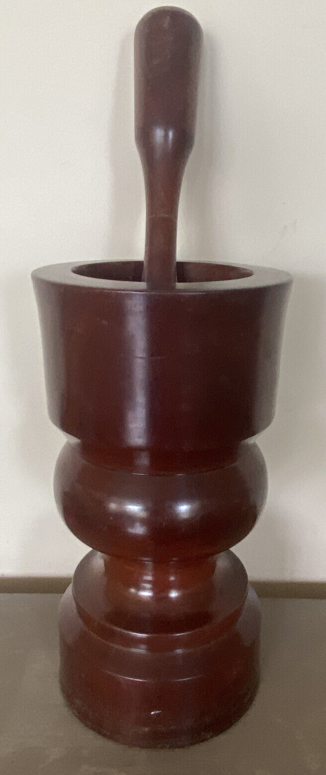 Mortar and Pestle Redwood Decor 18” Tall Unique & Beautiful Large & Heavy Rare