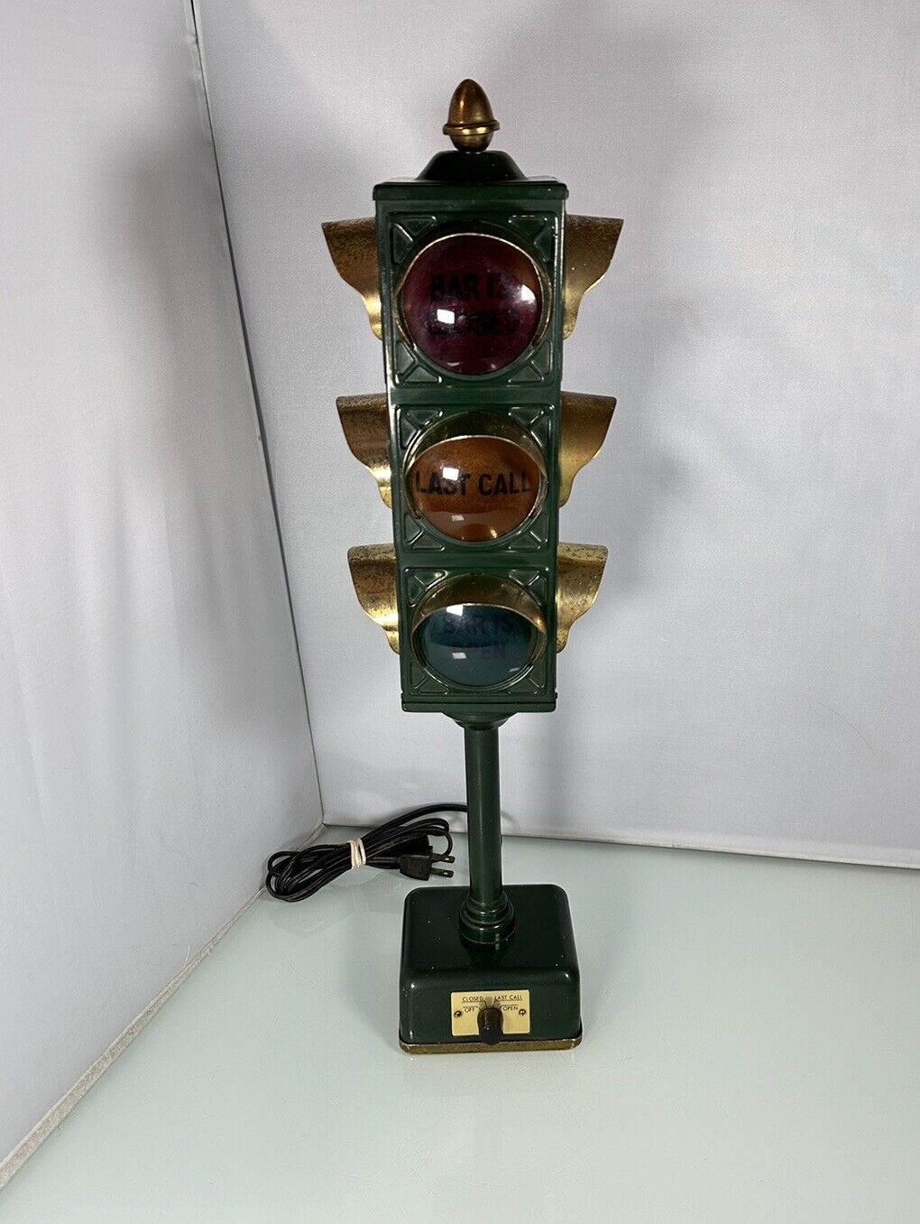 Vintage 1960s B&B Japan Bar Lamp Stop Light Traffic Signal OPEN LAST CALL CLOSED