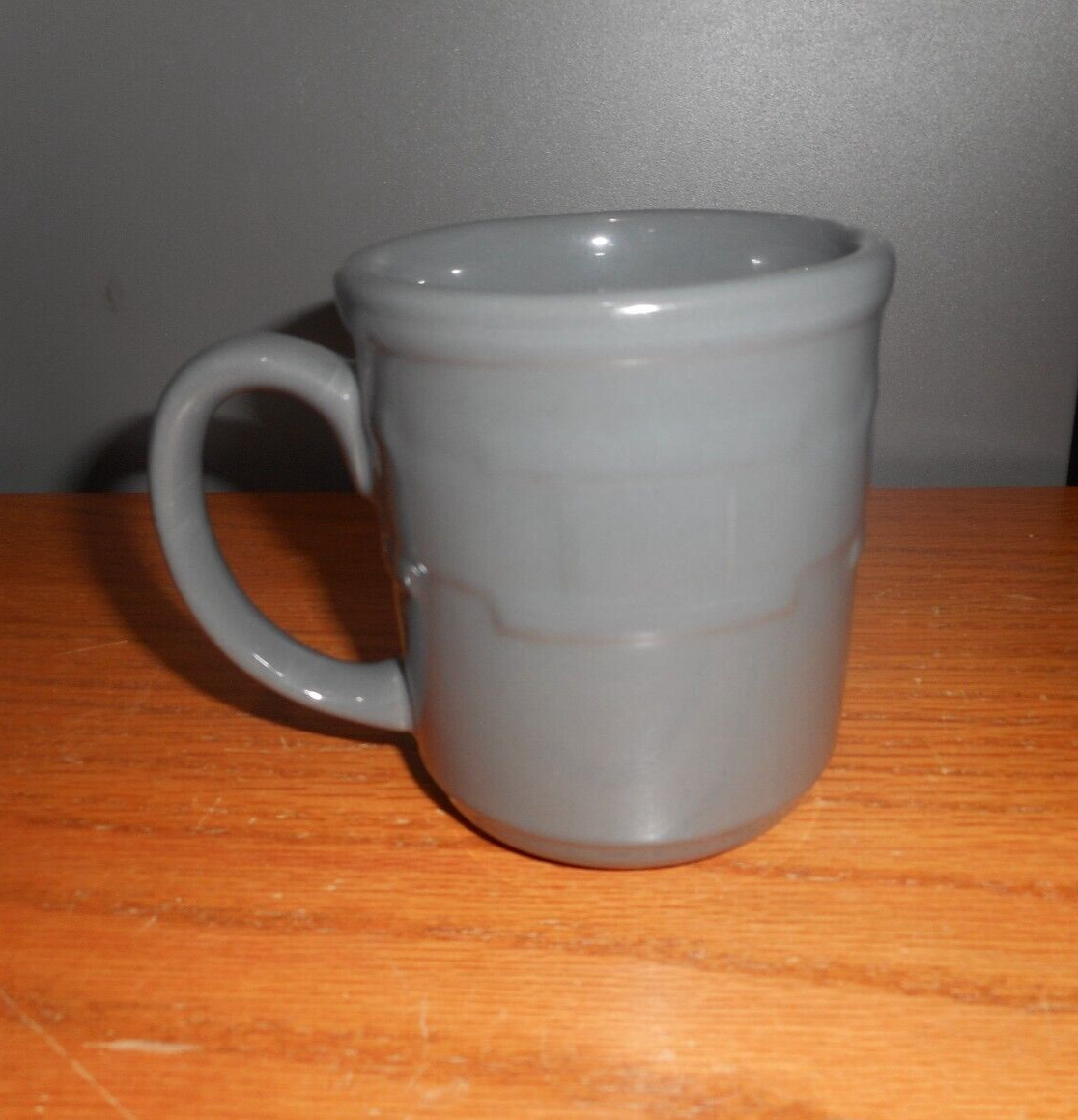 Longaberger Pottery Woven Traditions Coffee/ Cup Mug Pewter 4” Tall